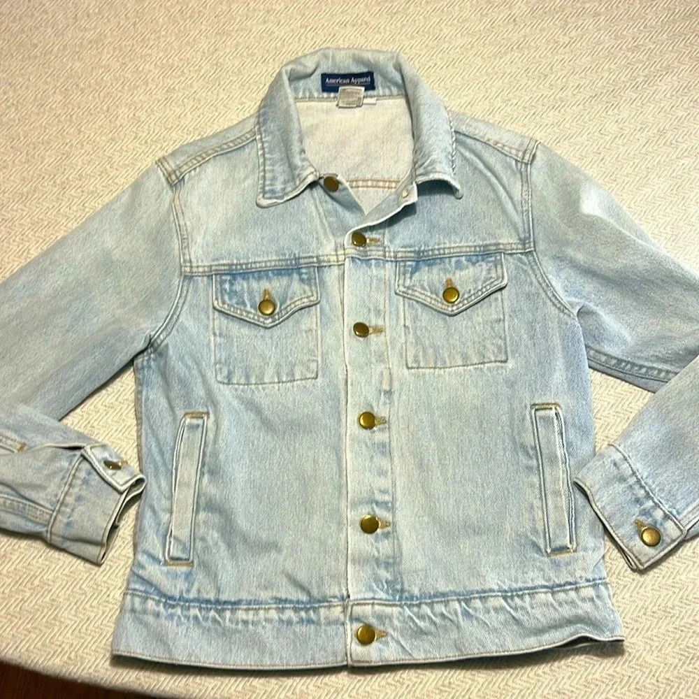 American Apparel Light Wash Jean Jacket. Light  Denim Jacket. Size XS